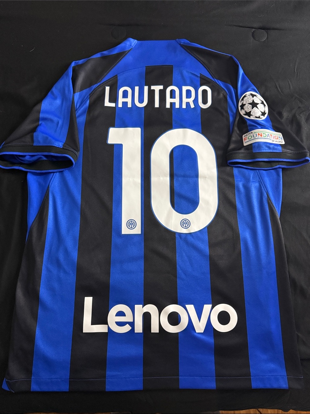 RARE Inter Milan #10 Lautaro Martínez 2022-23 UCL Nike Home Jersey
